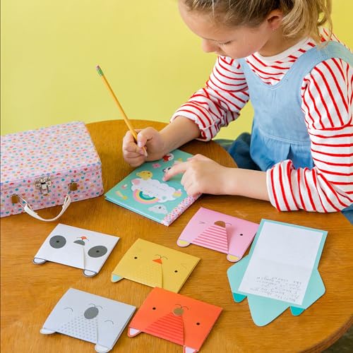 Petit Collage Animal Pals Craft Kit 12 Notecards Journal 2 Sticker Sheets