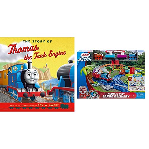 Thomas & Friends Cargo Delivery Playset and Book Bundle, Train Playset, Engine, Children's Book, Toys for 3 Year Old