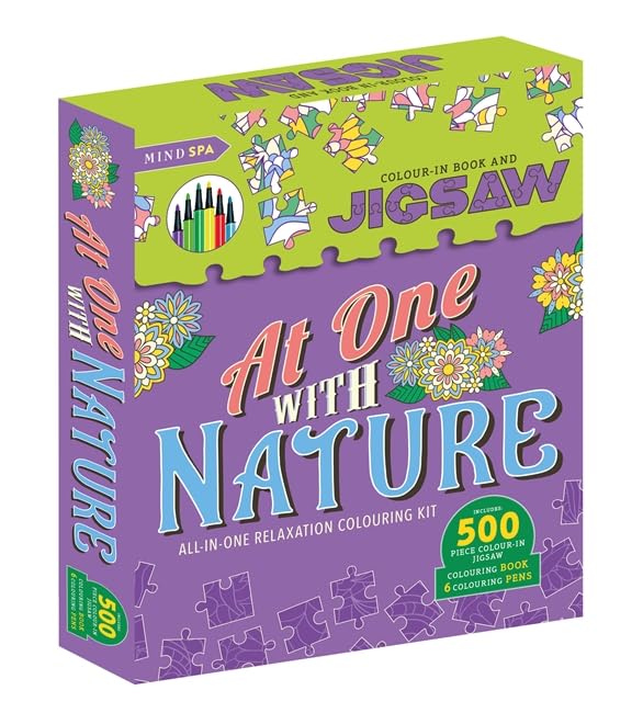 At One With Nature (Relax & Colour Book & Jigsaw)