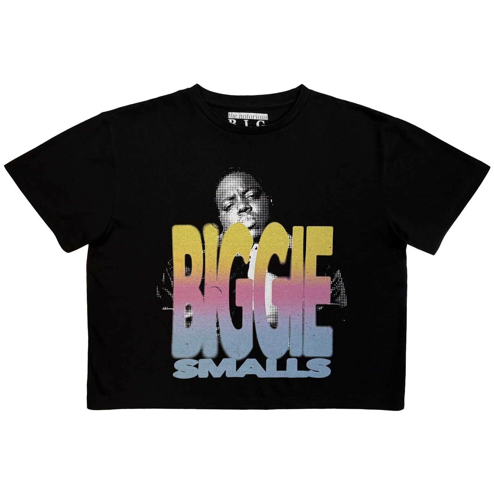 Biggie Smalls Ladies Crop Top: Halftone Biggie