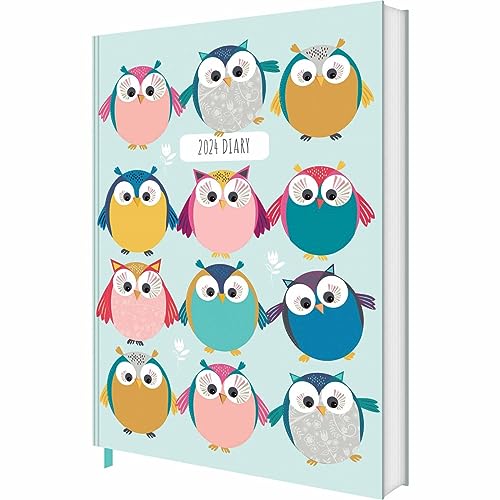 CAROUSEL CALENDARS Owls A5 Fashion Diary 2024