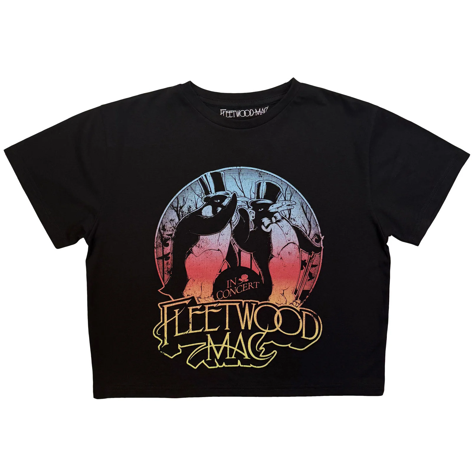 Fleetwood Mac Ladies Crop Top: Gradient Penguins
