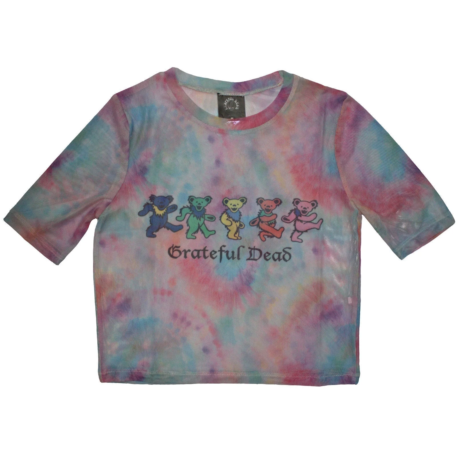 Grateful Dead Ladies Mesh Crop Top: Dancing Bears
