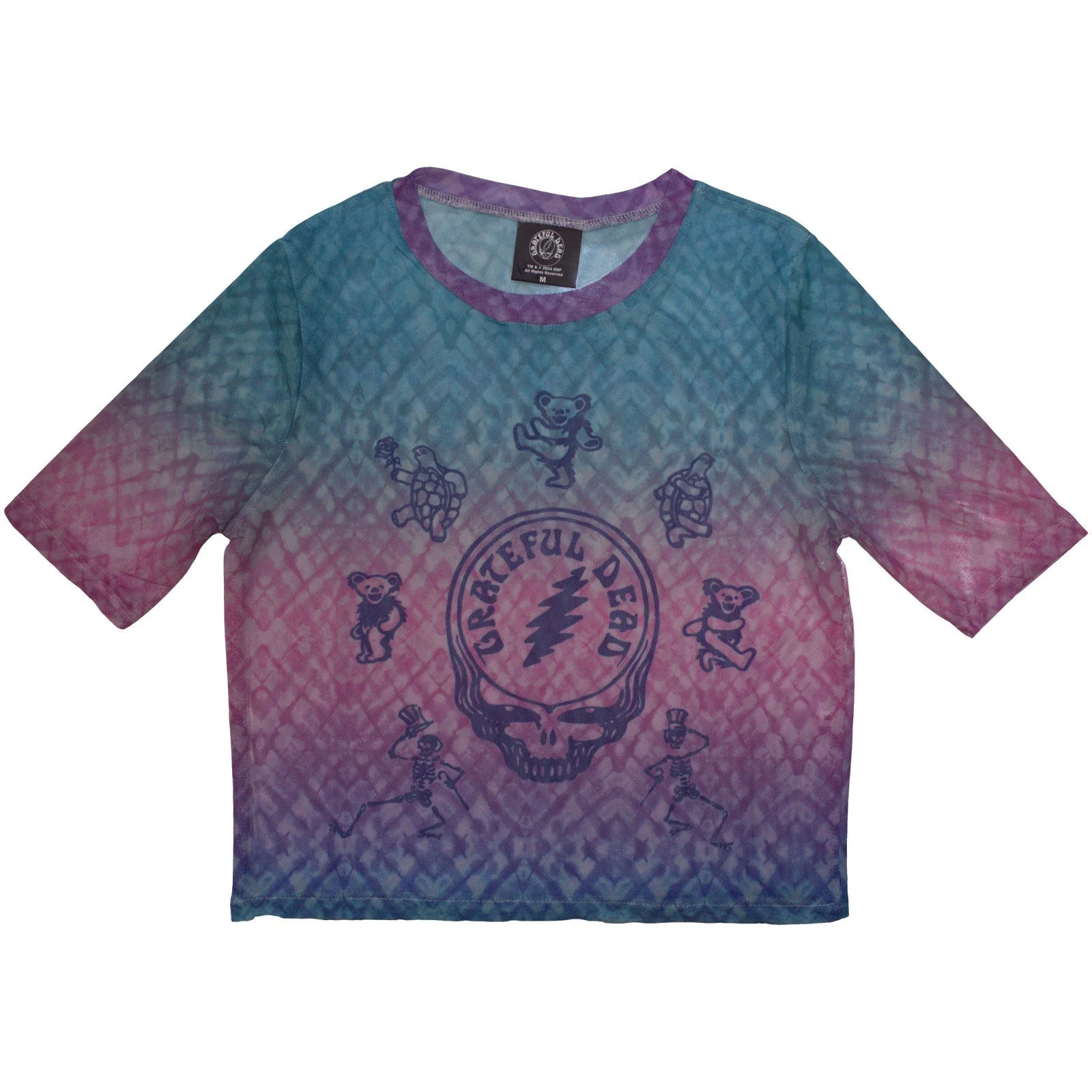Grateful Dead Ladies Mesh Crop Top: Dead Egyptian Gradient