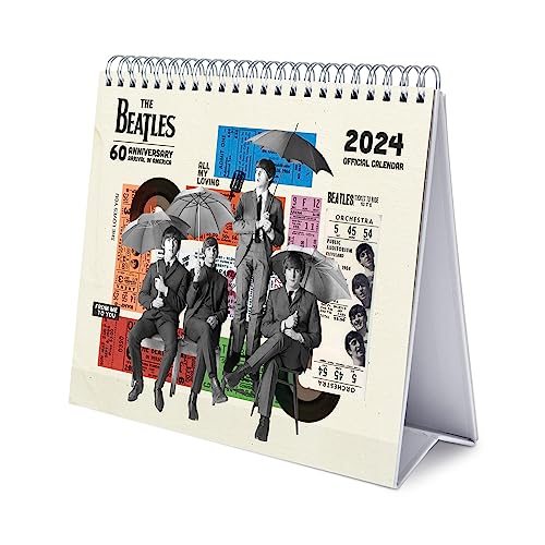 Grupo Erik The Beatles Desk Calendar 2024 | Desktop Calendar 2024 | 8 x 7 inches - 20 x 17 cm | The Beatles Calendar 2024 | 12 Month 2024 Planner | The Beatles Gifts | Beatles Gifts