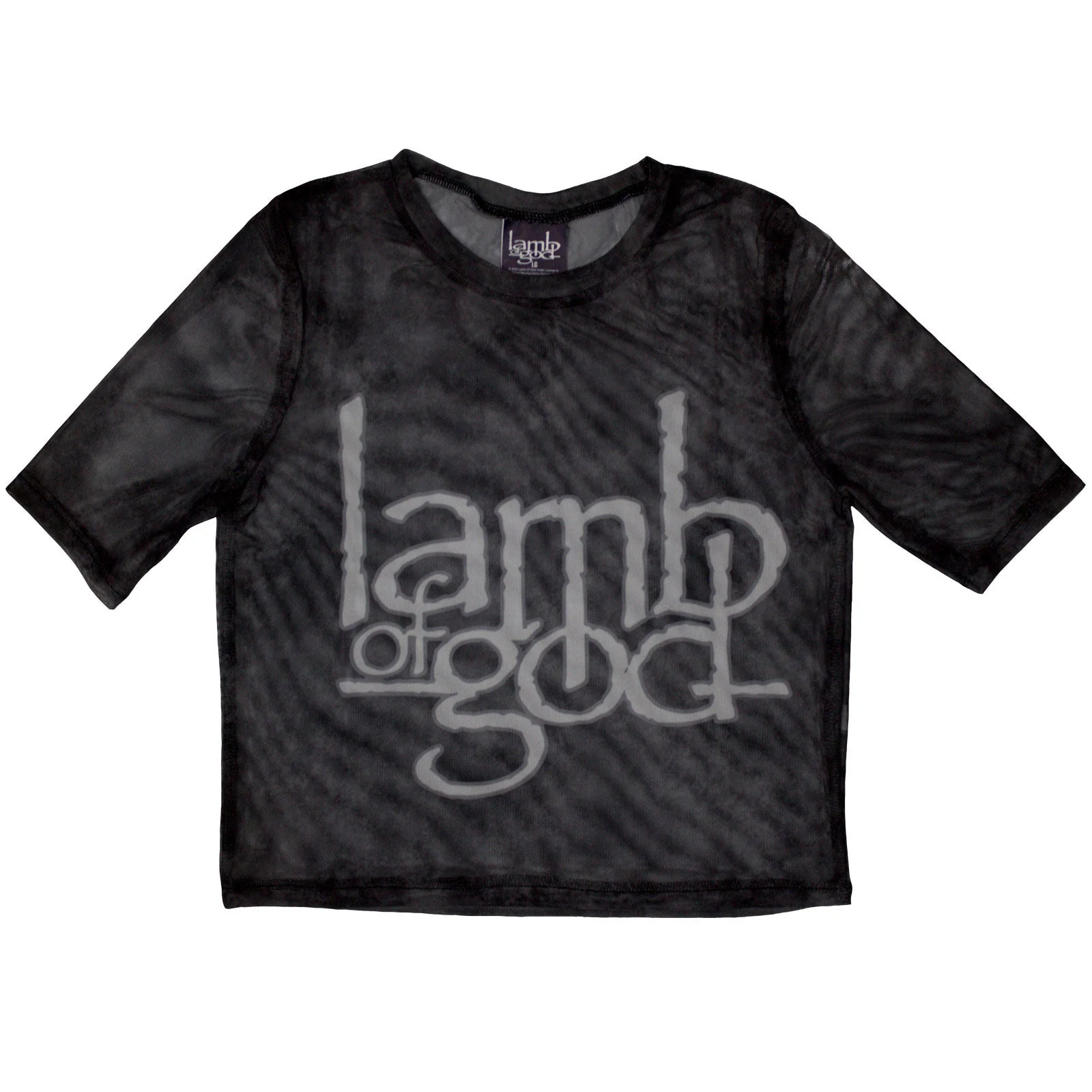 Lamb Of God Ladies Mesh Crop Top: Logo