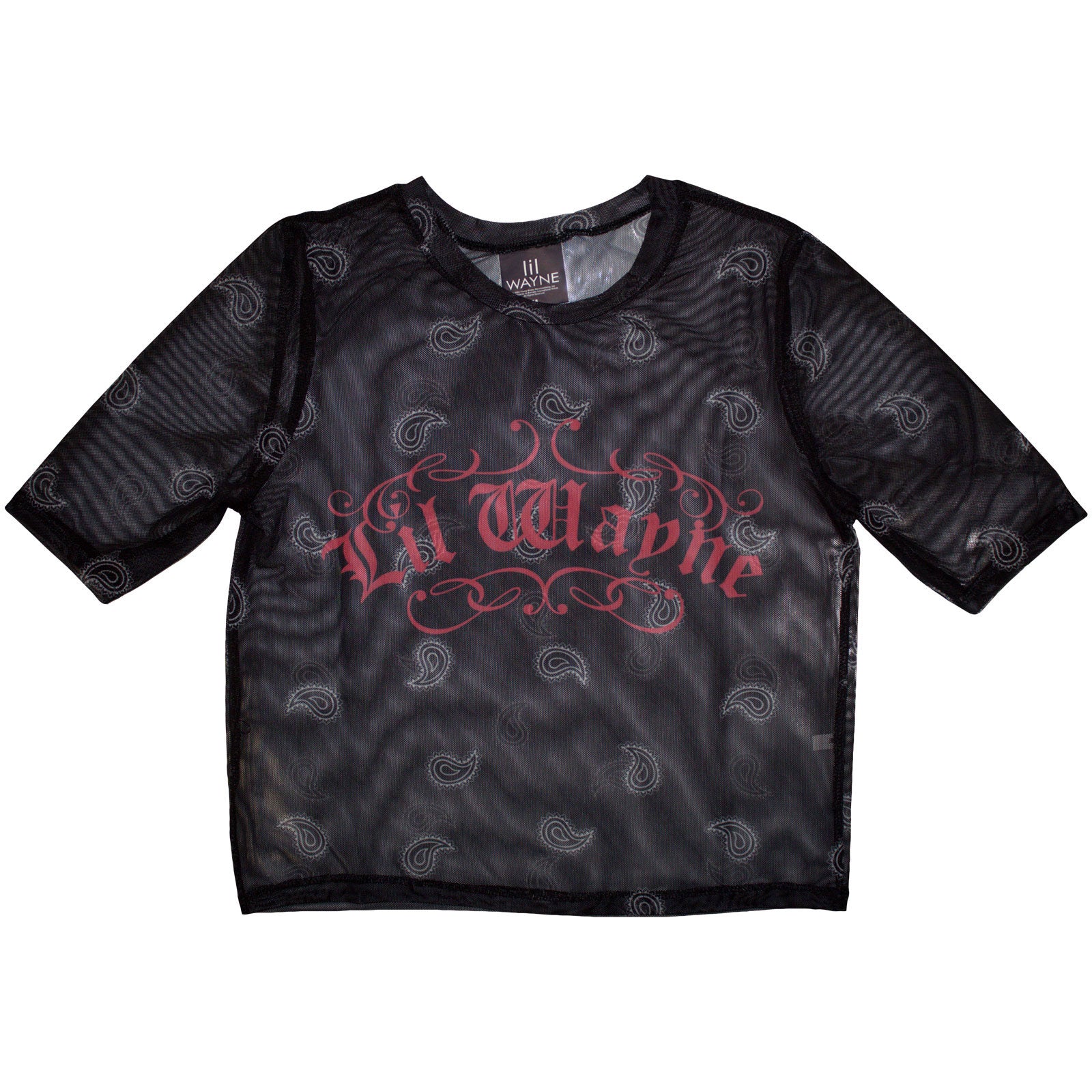 Lil Wayne Ladies Mesh Crop Top: Script Logo