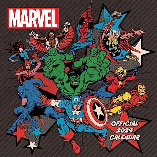 Marvel Comics 2024 Calendar, Month To View Square Wall Calendar, Official Product