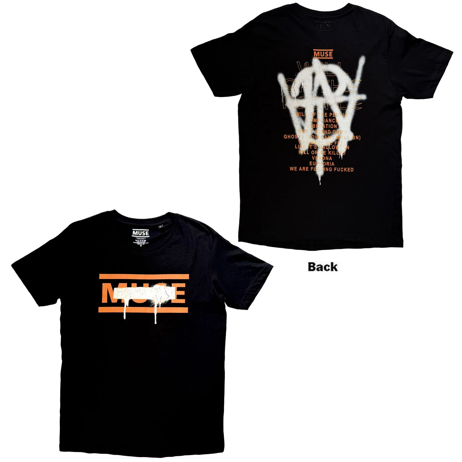 Muse Unisex T-Shirt: Grafitti Tracklist