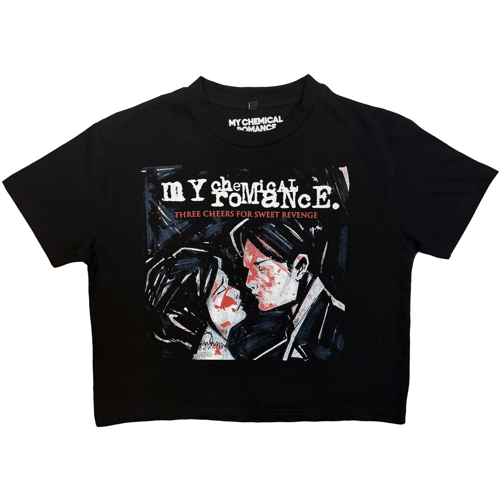 My Chemical Romance Ladies Crop Top: Three Cheers