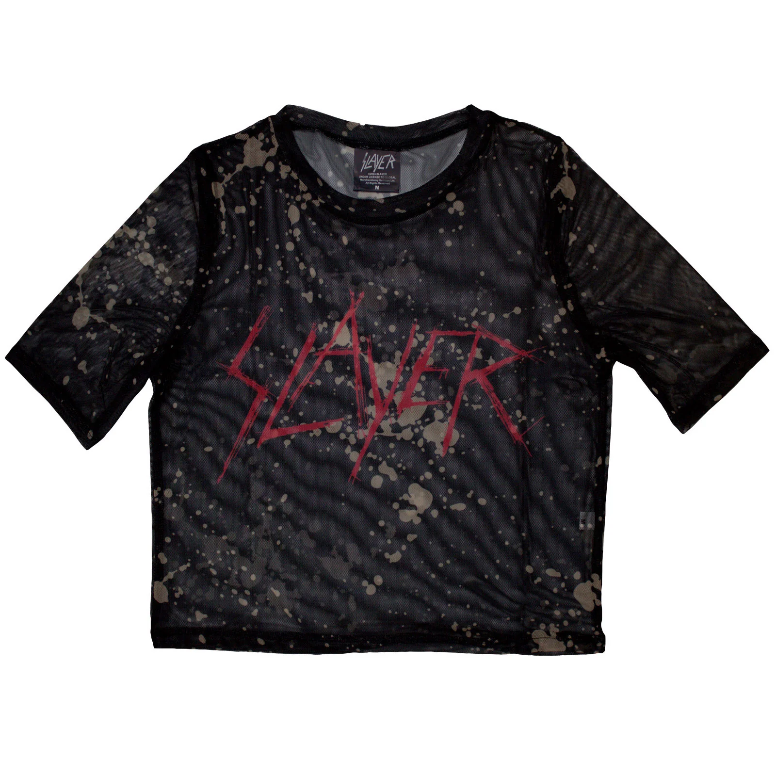 Slayer Ladies Mesh Crop Top: Scratchy Logo