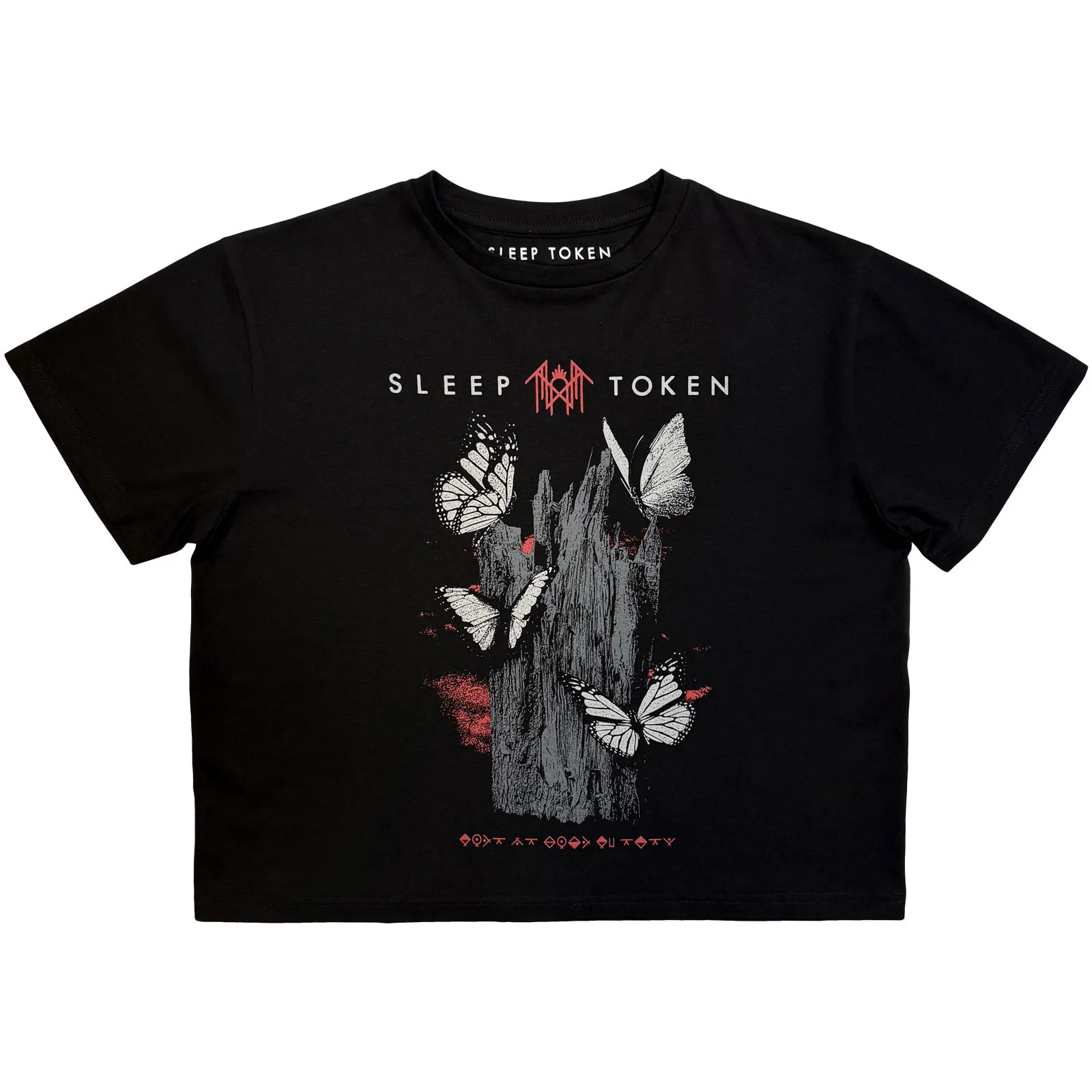 Sleep Token Ladies Crop Top: Butterflies