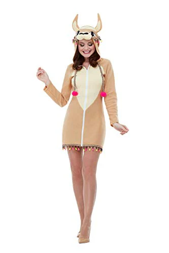 Smiffys 47770XS Llama Costume, Women, Brown, XS - UK Size 04-06