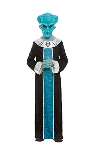 Smiffys 51019L Alien Costume, Boys, Blue, L - Age 10-12 years