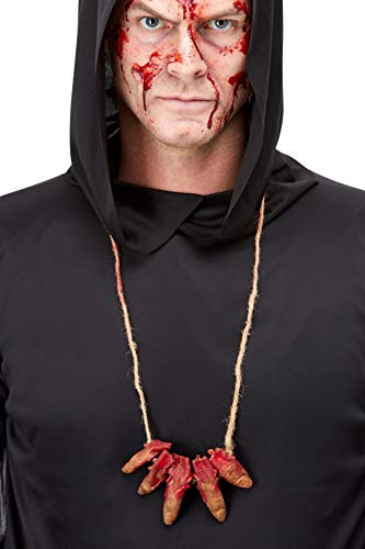 Smiffys 52085 Latex Severed Finger Necklace, Unisex Adult, Beige