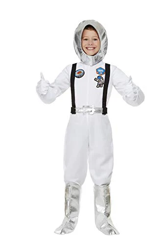 Smiffys 71034M Space Astronaut Costume, Boys, White, M - Age 7-9 years