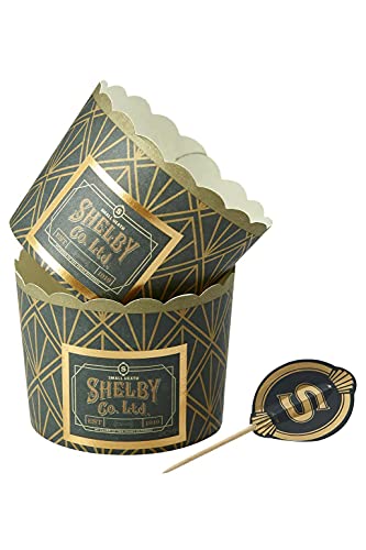 Smiffys Officially Licensed Peaky Blinders Tableware, Party Cupcake Cases