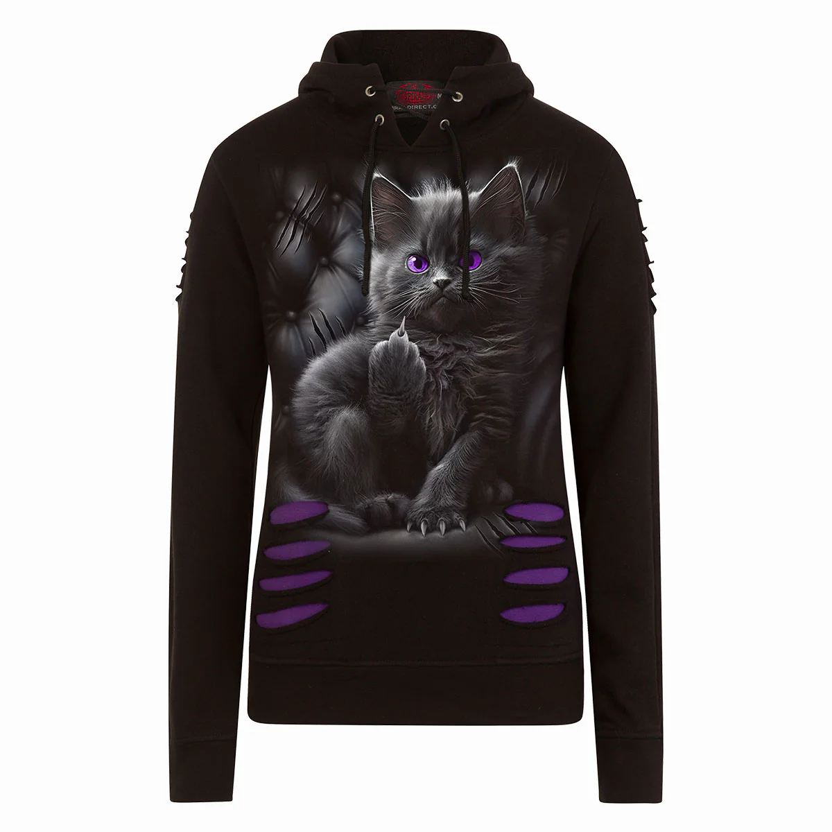 Spiral - CATTITUDE (Female Black Hoodies) Large