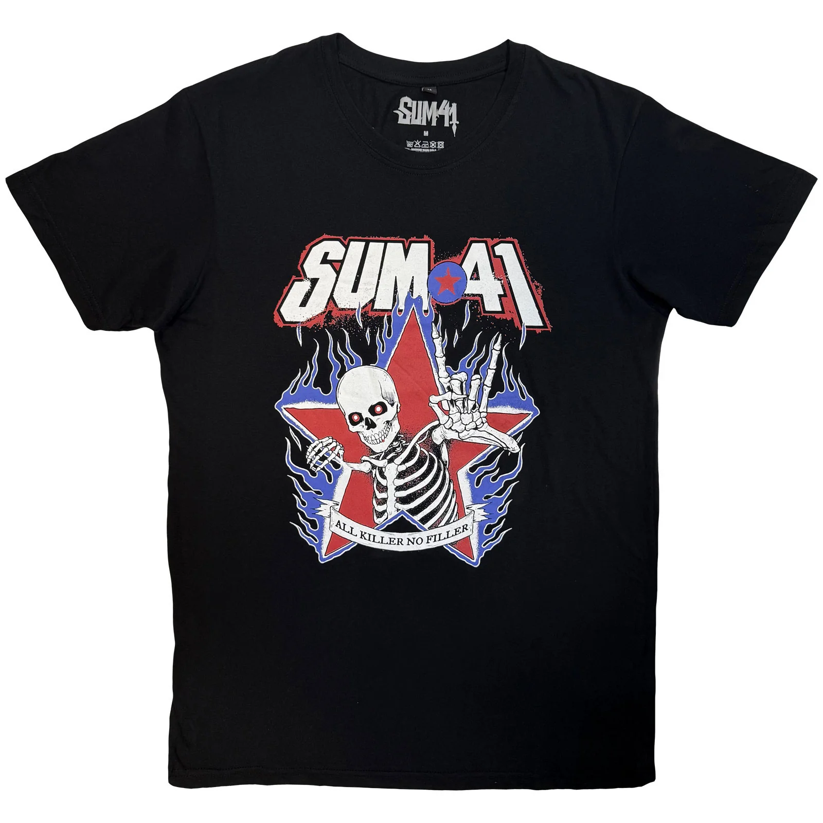 Sum 41 Unisex Premium Carbon T-Shirt: All Killer No Filler Skeleton