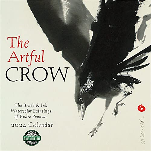 The Artful Crow 2024 Calendar: Brush & Ink Watercolor Paintings