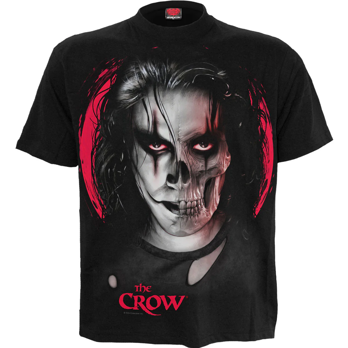 Spiral - THE CROW - SKULL FACE (Unisex Black Short Sleeve T-Shirts) Small