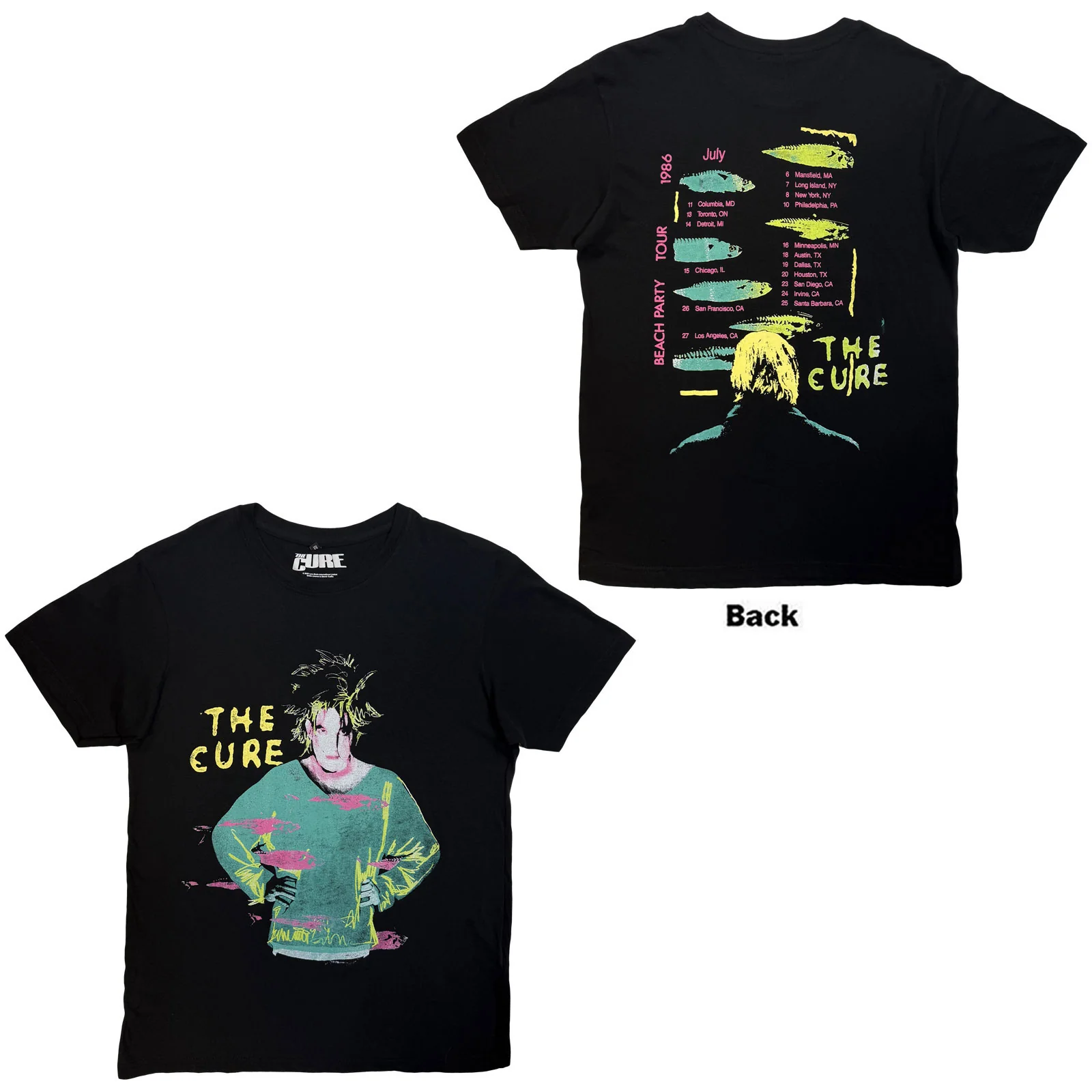 The Cure Unisex Premium Carbon T-Shirt: Beach Party Tour '86