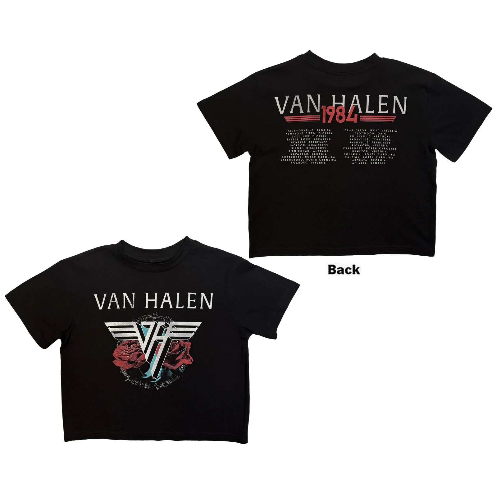 Van Halen Ladies Crop Top: '84 Tour